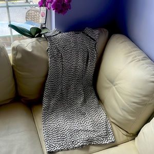 Size 8 Madison Leigh black and white sheath dress.